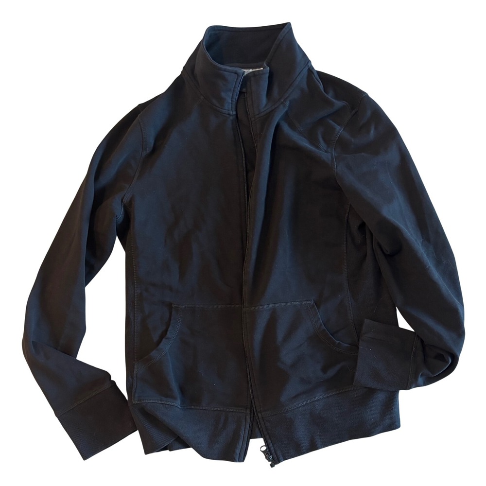 Danskin Now Womens Black Full Zip Track Jacket Mock Neck Activewear Large 12-14